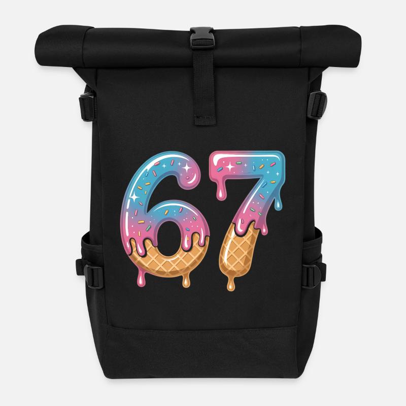 67 Eiscreme Tropfen - Rolltop Rucksack - Schwarz