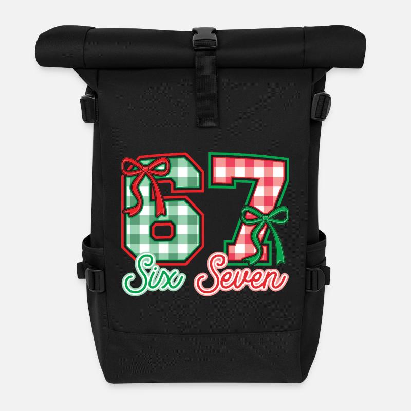 Six Seven Bow Lustiges Weihnachten - Rolltop Rucksack - Schwarz