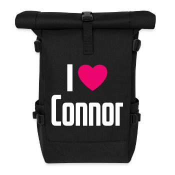 I Love Connor Pink Heart I Love Connor - Roll Top Backpack - black - Front