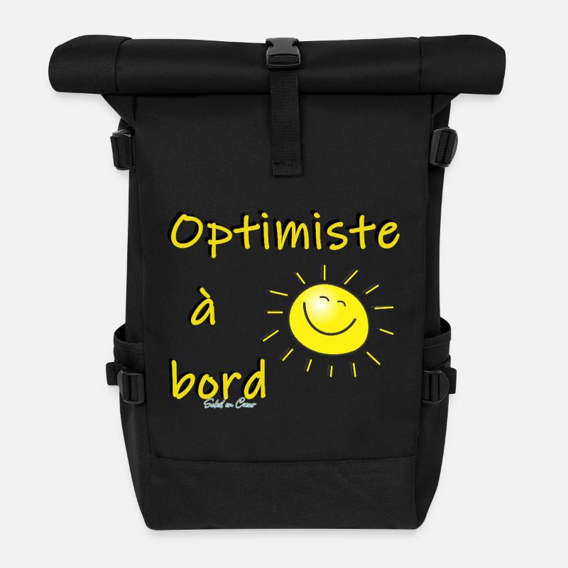 Optimiste à bord - Sac à dos roll top - noir