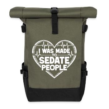 Anesthesiologist Sedate People Anesthesia - Roll Top Backpack - olive/black - Front