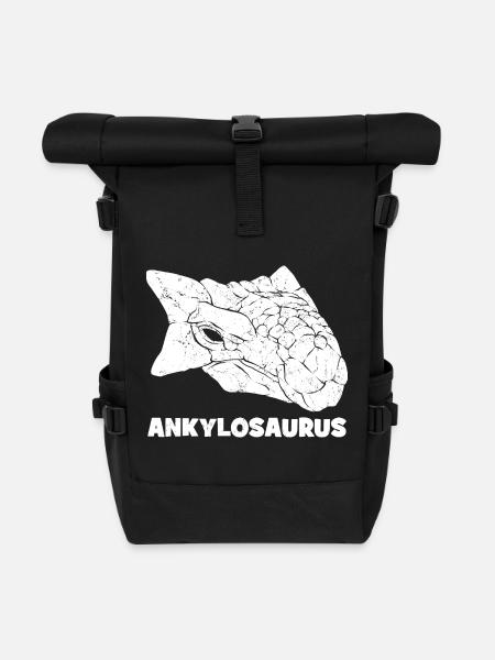 Ankylosaurus Fossil Schädel - Rolltop Rucksack - Schwarz
