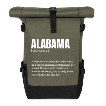 Alabama Football Bold Typography - Roll Top Backpack - olive/black - Front