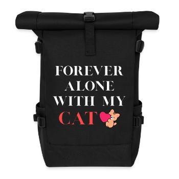 Toujours seul avec mon chat - Sac à dos roll top - noir - Devant