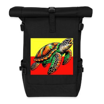 turtle - Roll Top Backpack - black - Front