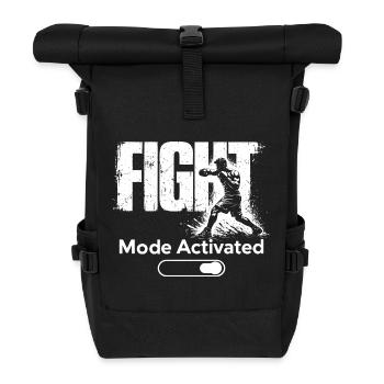Fight Mode Activated Shirt Boxing Gym Fighter - Rolltop Rucksack - Schwarz - Vorne