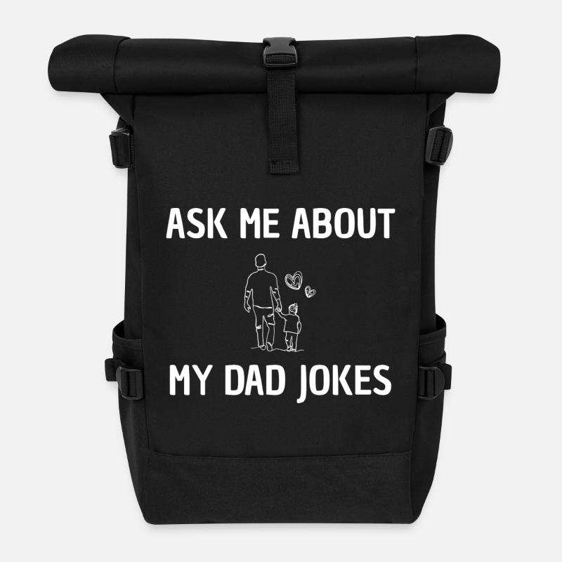 Demandez-moi des blagues de papa - Sac à dos roll top - noir