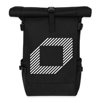 Carré géométrique sorti de lignes - Sac à dos roll top - noir - Devant