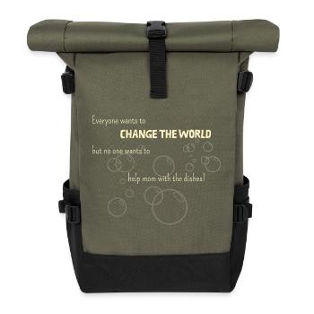 Do-gooder with a lack of maternal love ;) - Roll Top Backpack - olive/black - Front