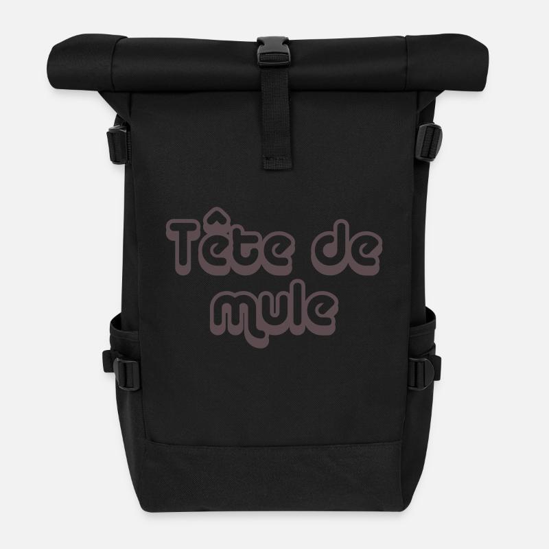 tete_de_mule - Sac à dos roll top - noir