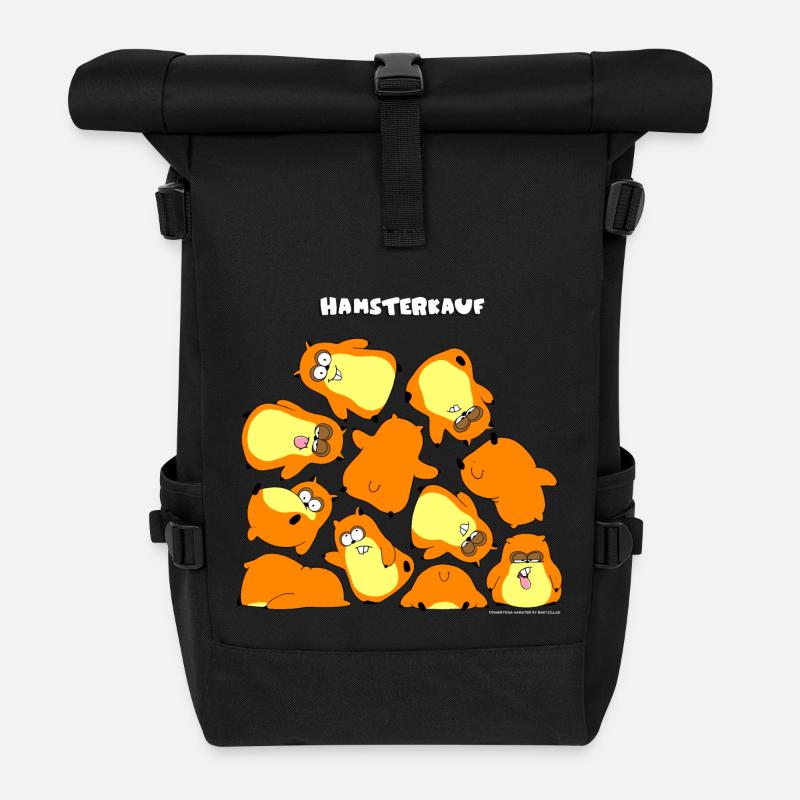 Hamsterkauf total - Tragebeutel deluxe - Rolltop Rucksack - Schwarz