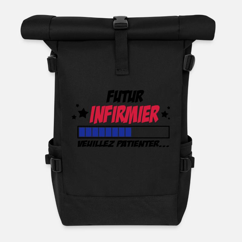 futur infirmier - Sac à dos roll top - noir