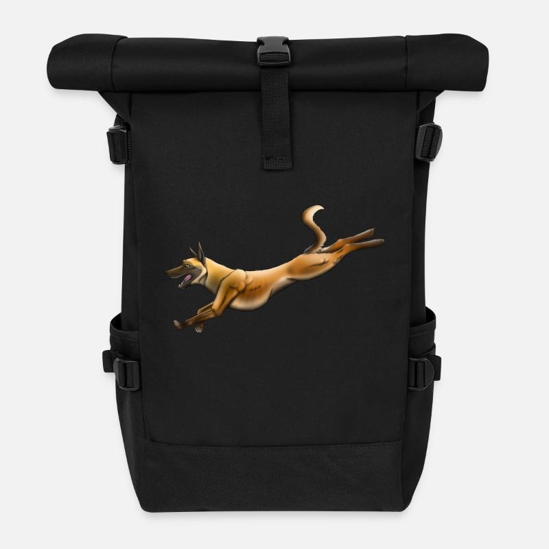 Belgischer Schäfer Malinois - Rolltop Rucksack - Schwarz