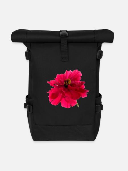 Pfingstrose - Rolltop Rucksack - Schwarz