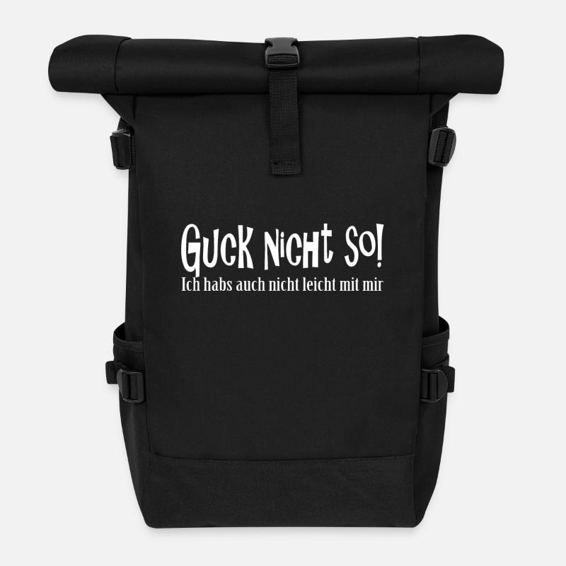 Guck nicht so! - Rolltop Rucksack - Schwarz