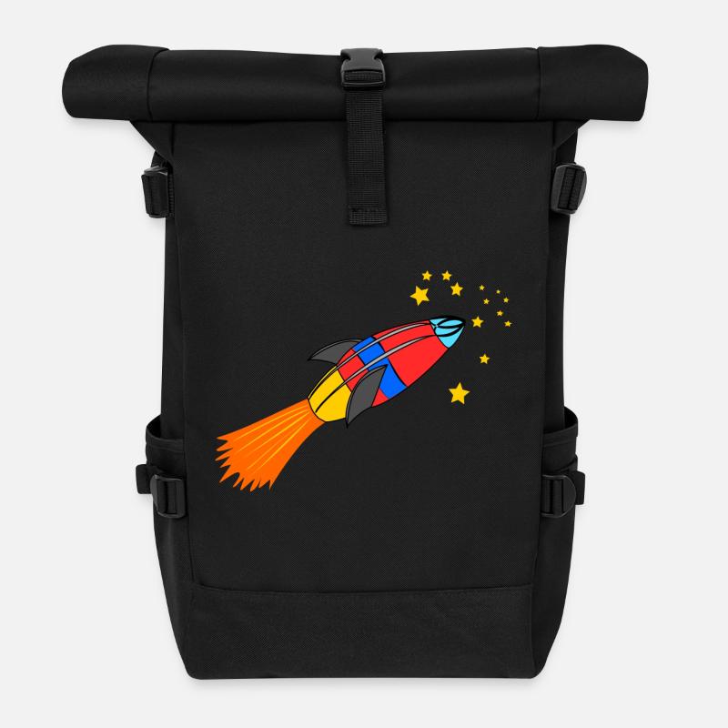 rocket - Roll Top Backpack - black