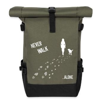 FEMME & DOG never walk alone - Sac à dos roll top - olive/noir - Devant