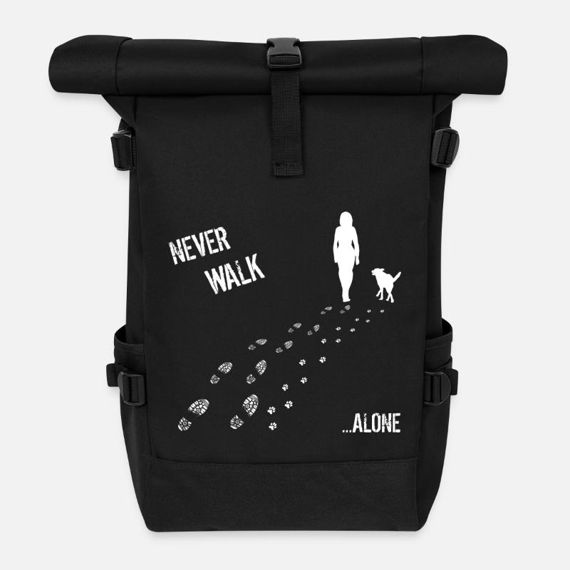 FEMME & DOG never walk alone - Sac à dos roll top - noir
