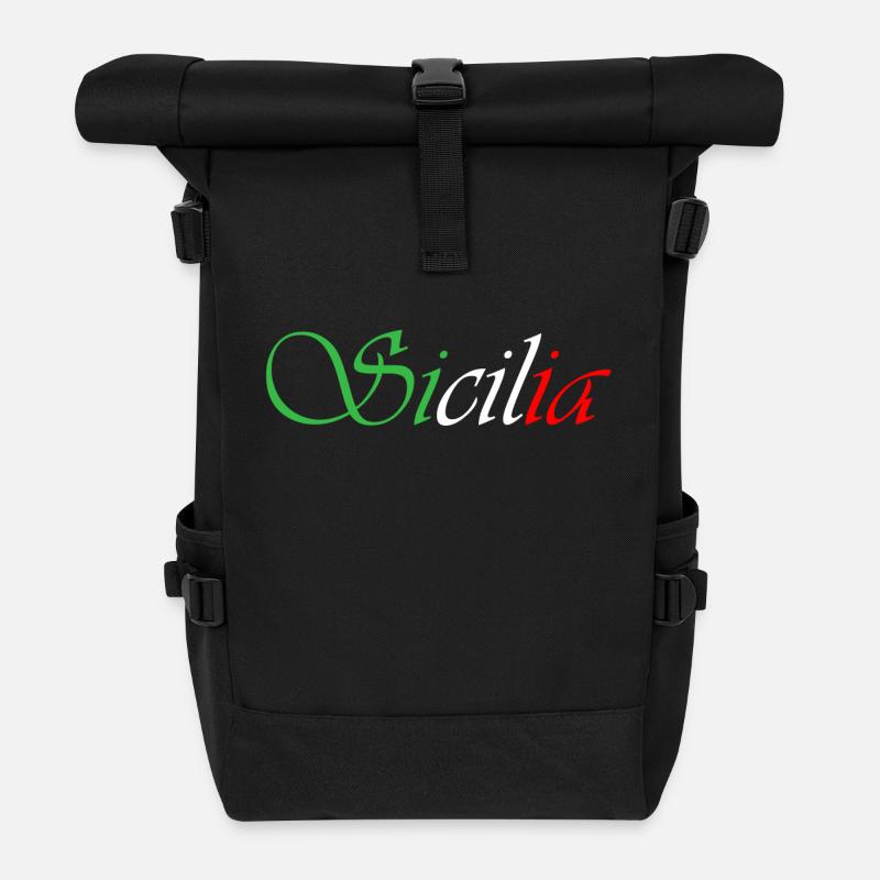 sicilia - Sac à dos roll top - noir