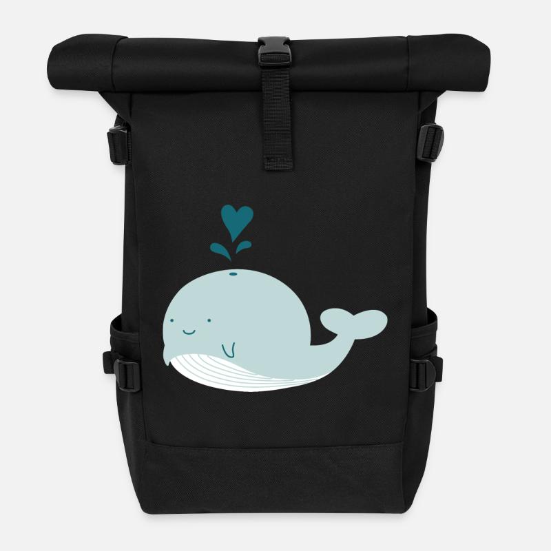 Wal - Rolltop Rucksack - Schwarz