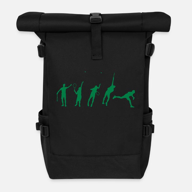 Tennis Serve Stages - Roll Top Backpack - black
