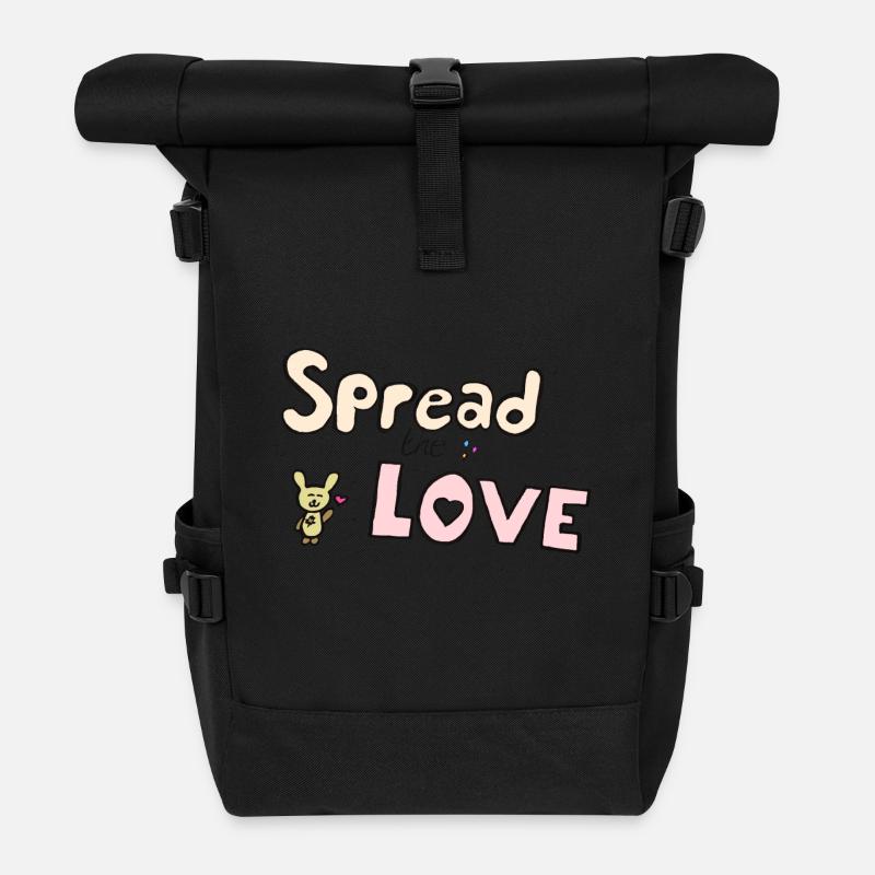 Verbreite die Liebe - Rolltop Rucksack - Schwarz