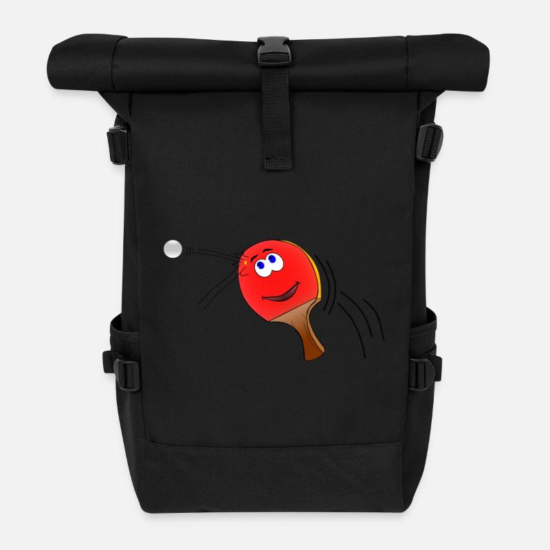 Tischtennisschläger - Rolltop Rucksack - Schwarz