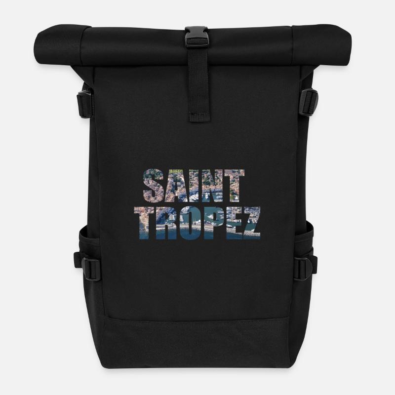 FRANCE SAINT TROPEZ - Roll Top Backpack - black