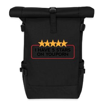Ich hab 5 Sterne auf YouPorn! - Rolltop Rucksack - Schwarz - Vorne