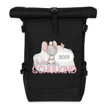 Schoolchild 2018 schooling mouse girl - Roll Top Backpack - black - Front