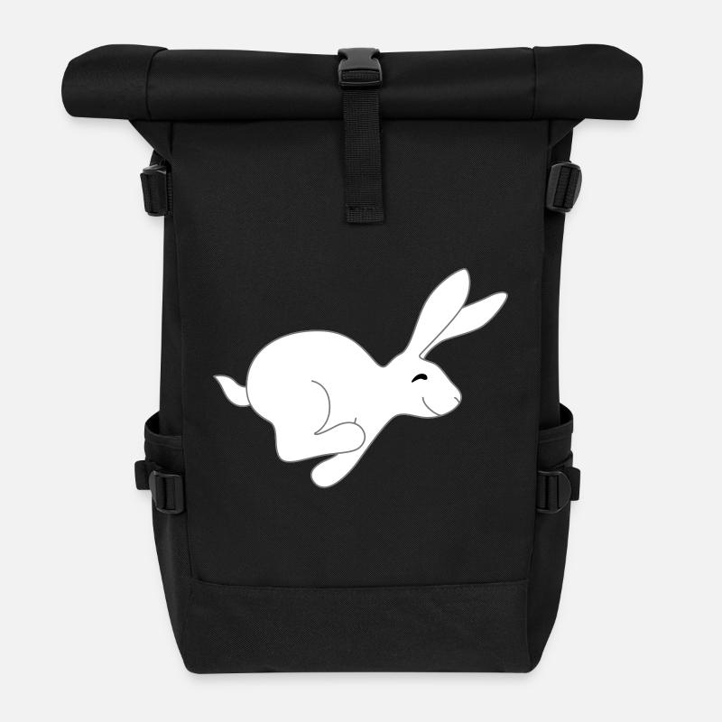 fast bunny - Roll Top Backpack - black