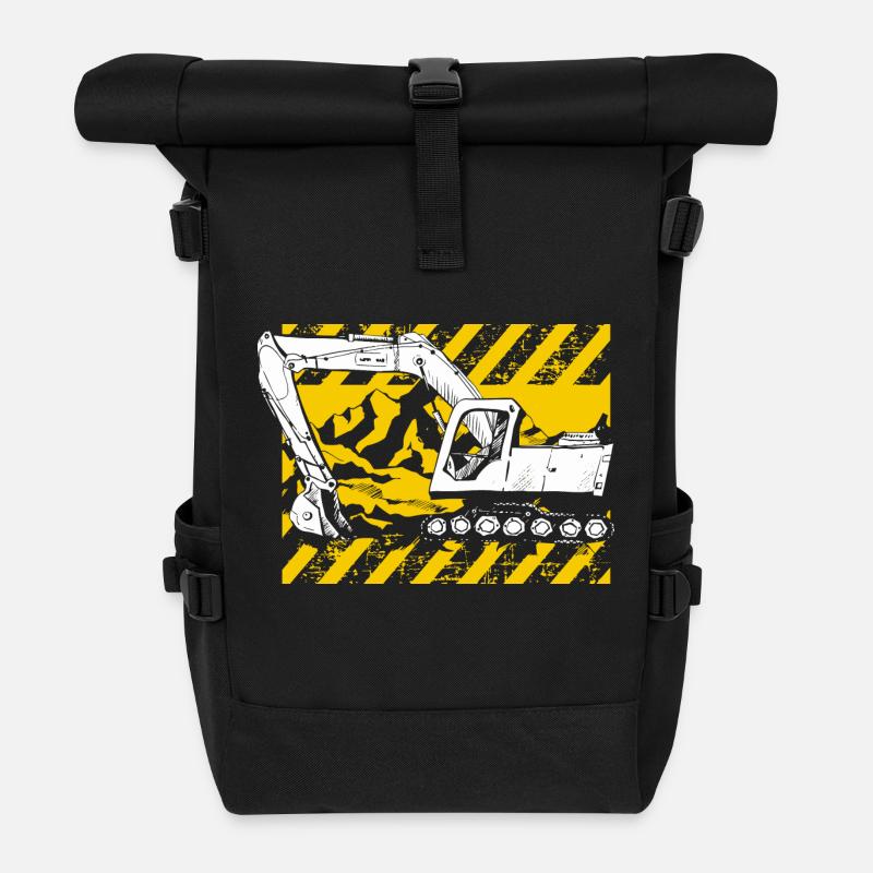 Bagger Maschinenführer Arbeit Beruf Job Gala bau - Rolltop Rucksack - Schwarz
