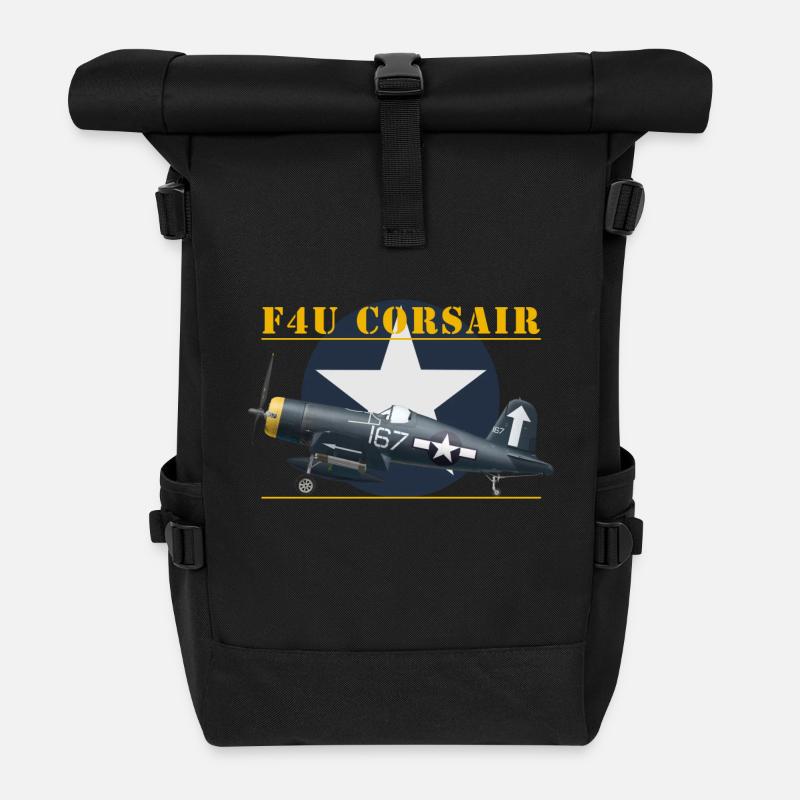 F4U Hedrick shirt design - Sac à dos roll top - noir