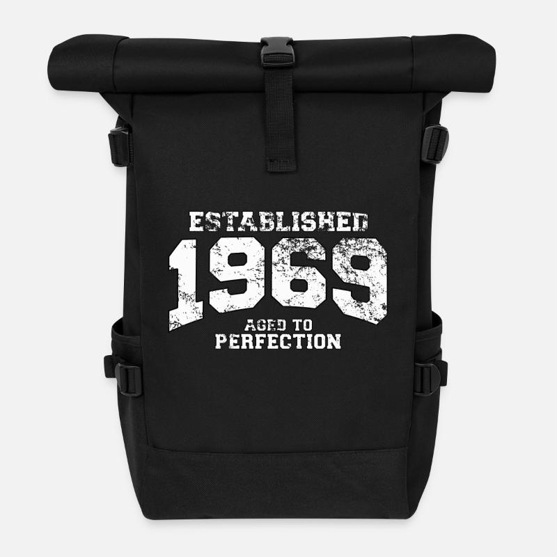 established 1969 - aged to perfection (de) - Rolltop Rucksack - Schwarz