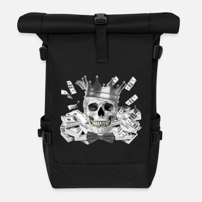 Totenkopf - Rolltop Rucksack - Schwarz