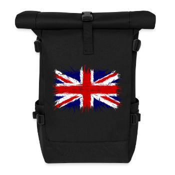 Großbritannien Flagge, Englandfahne, great britain - Rolltop Rucksack - Schwarz - Vorne