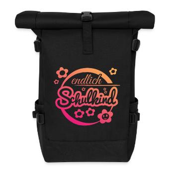 Endlich Schulkind - Rolltop Rucksack - Schwarz - Vorne