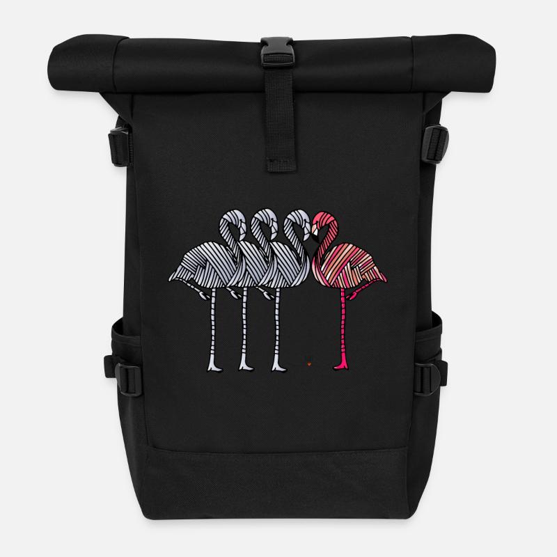 I am a flamingo, I am allowed to ... - Roll Top Backpack - black