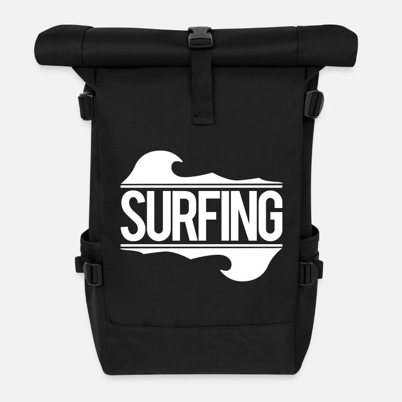 surfing - Sac à dos roll top - noir
