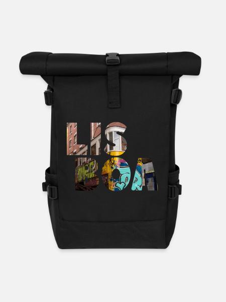 Lisboa electrico -Lisbon tram Lisbon tram - Roll Top Backpack - black