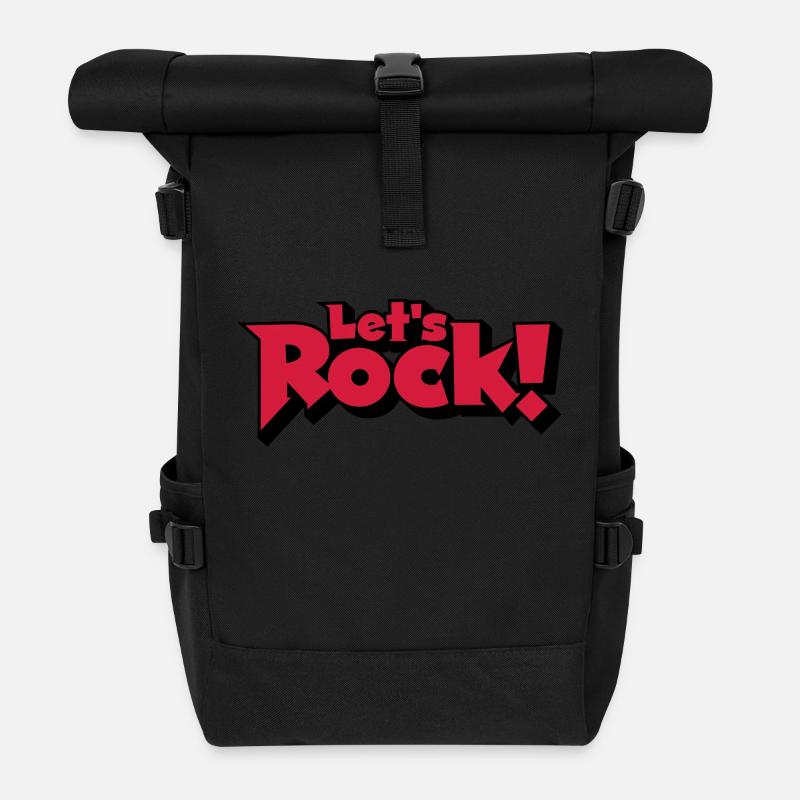 Let's Rock - Sac à dos roll top - noir