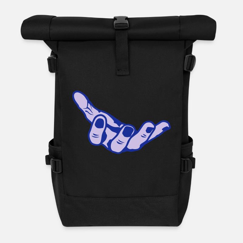 hand open hand open offene mano - Roll Top Backpack - black