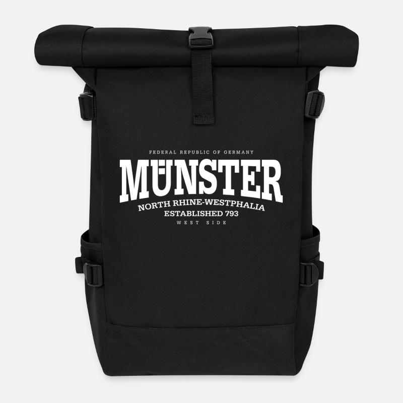 Münster (white Edt. '13) - Rolltop Rucksack - Schwarz