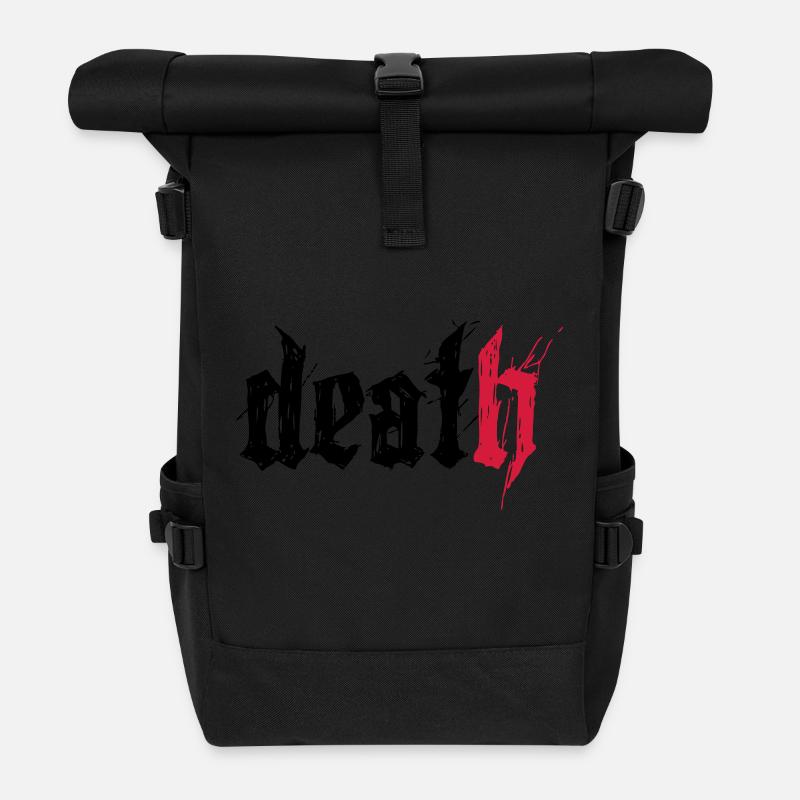 death - Roll Top Backpack - black