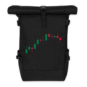 Stocks Chart Trading - Rolltop Rucksack - Schwarz - Vorne