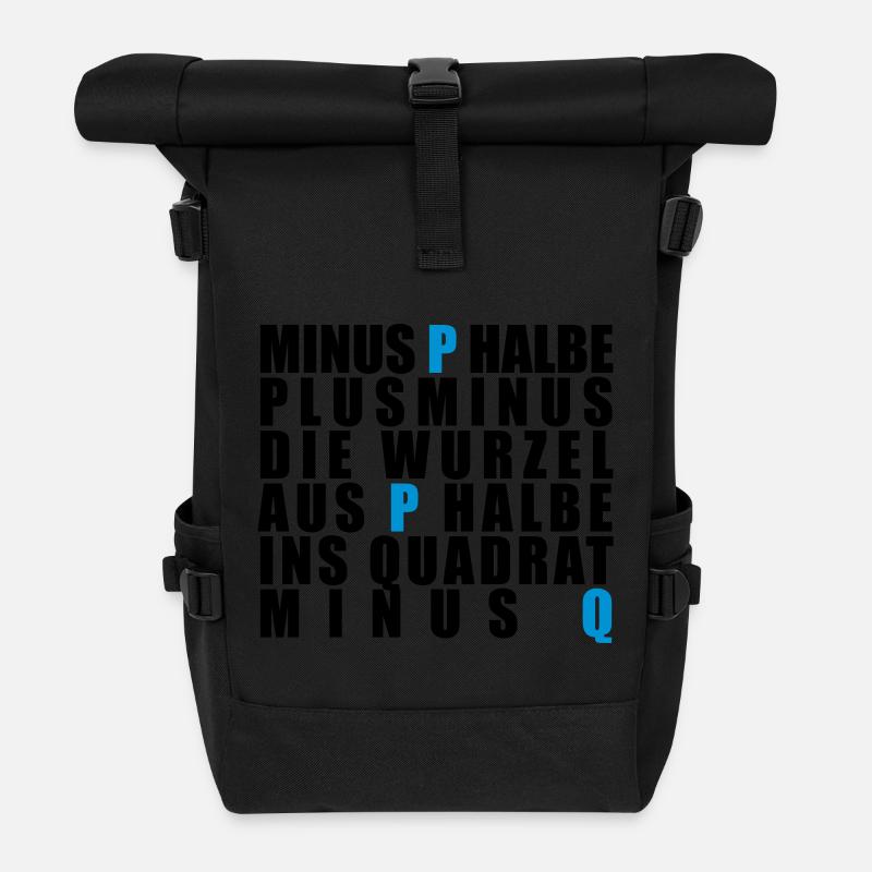 p-q-Formel - Rolltop Rucksack - Schwarz