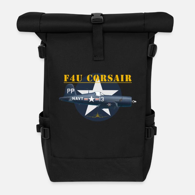 F4U-5P shirt design - Sac à dos roll top - noir