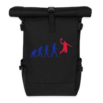 Basketball evolution logo - Rolltop Rucksack - Schwarz - Vorne