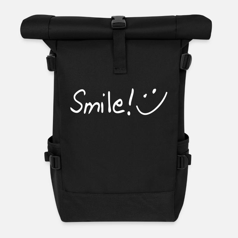 smile - Rolltop Rucksack - Schwarz