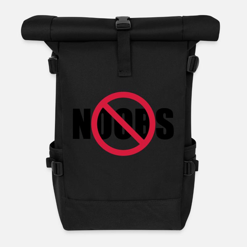 Keine Noobs Verboten Schild - Rolltop Rucksack - Schwarz